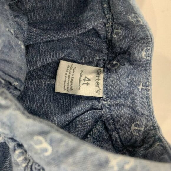 Carters Girls Anchor Print Denim Dress Size 4T - Picture 3 of 4